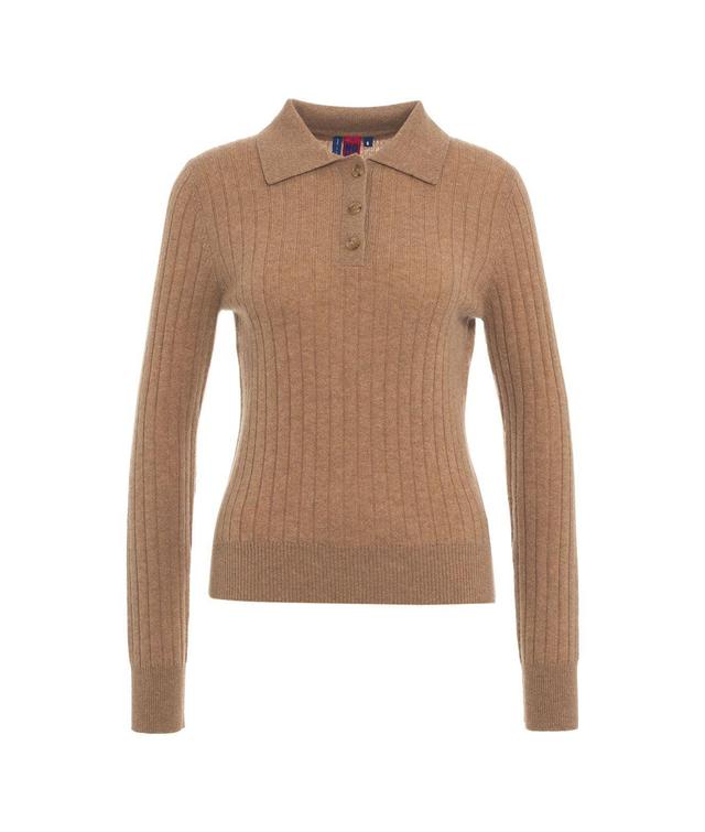 Knit pullover with polo collar in cashmere Product Image