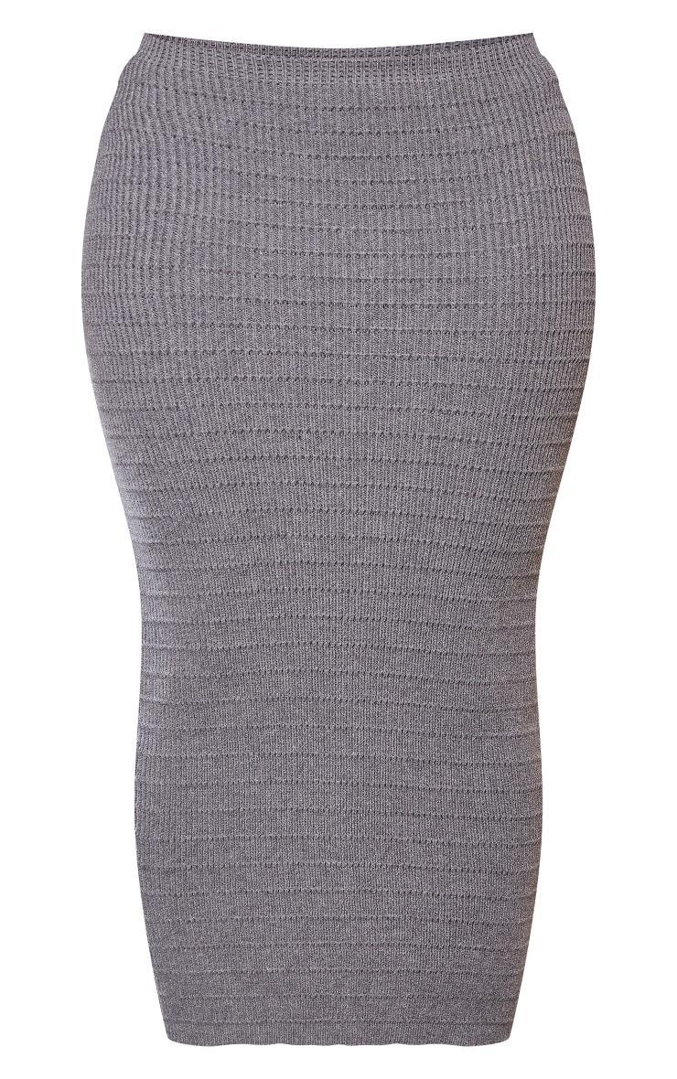 Shape Charcoal Grey Panelled Knit Midaxi Skirt Product Image