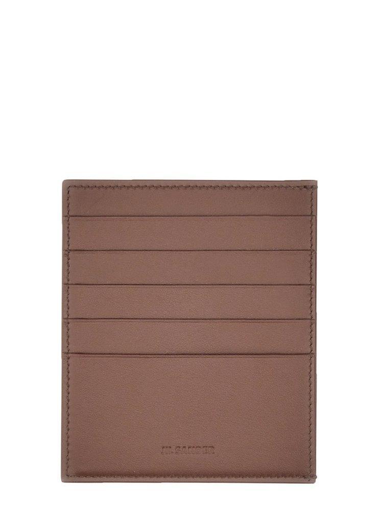 JIL SANDER Logo Embossed Cardholder In Brown Product Image