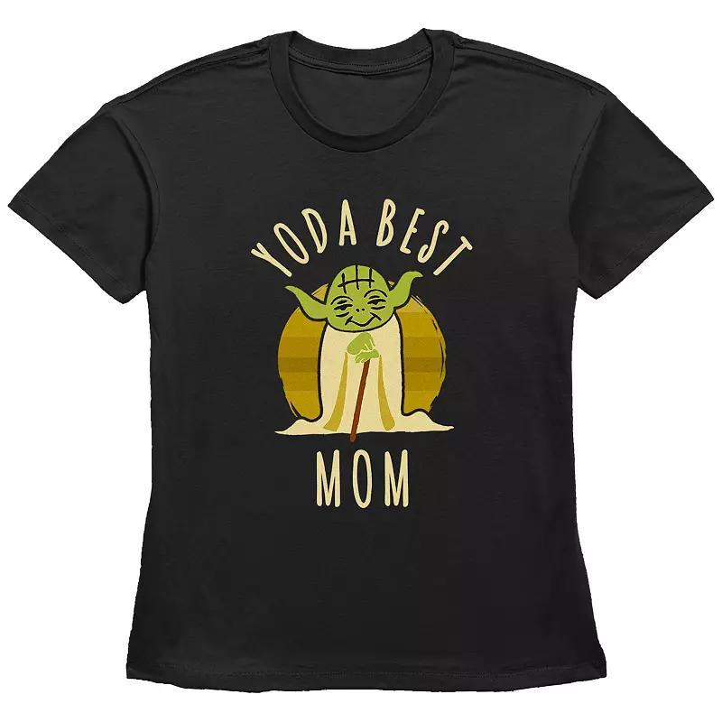 Womens Star Wars Yoda Best Mom Basic Fit Graphic Tee Product Image