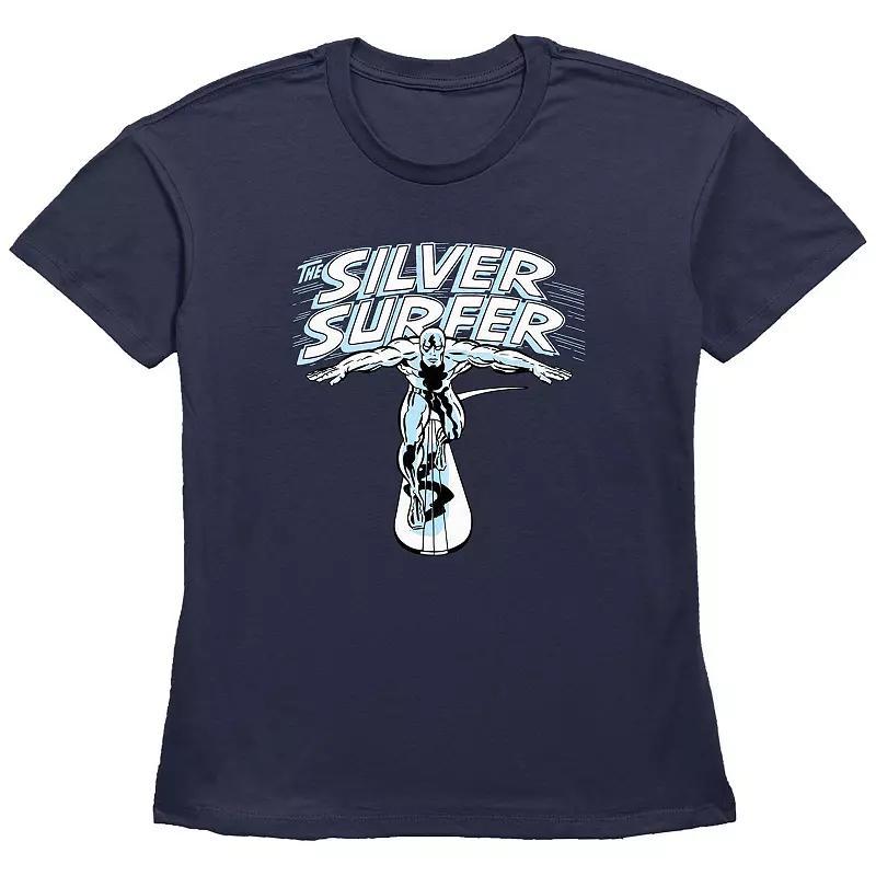 Womens Marvel Fantastic Four The Silver Surfer Poster Graphic Tee Blue Product Image