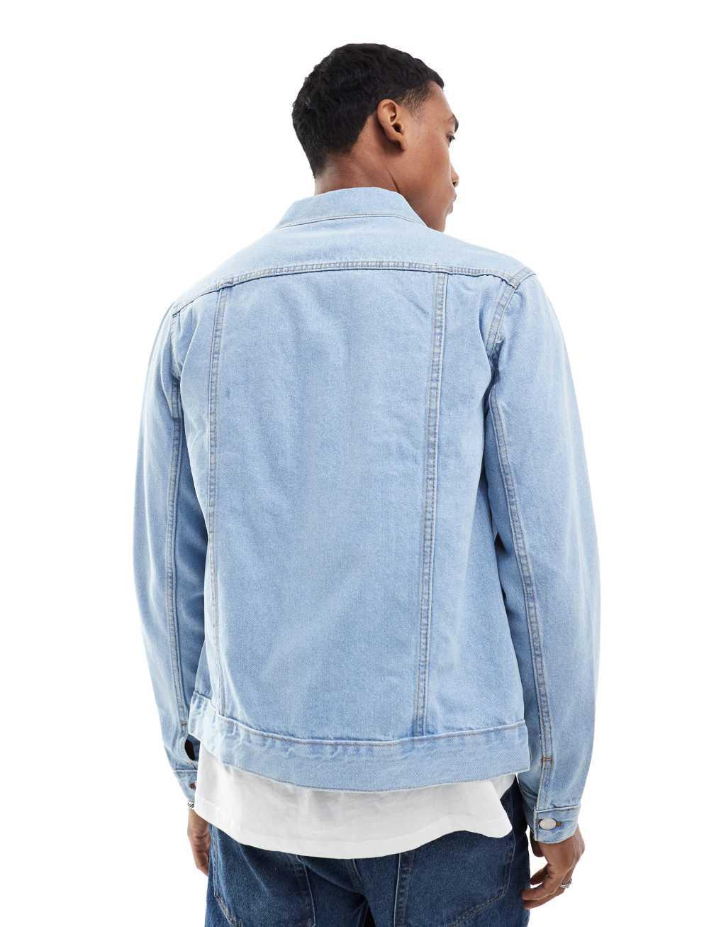 DTT slim fit denim jacket in light stone Product Image