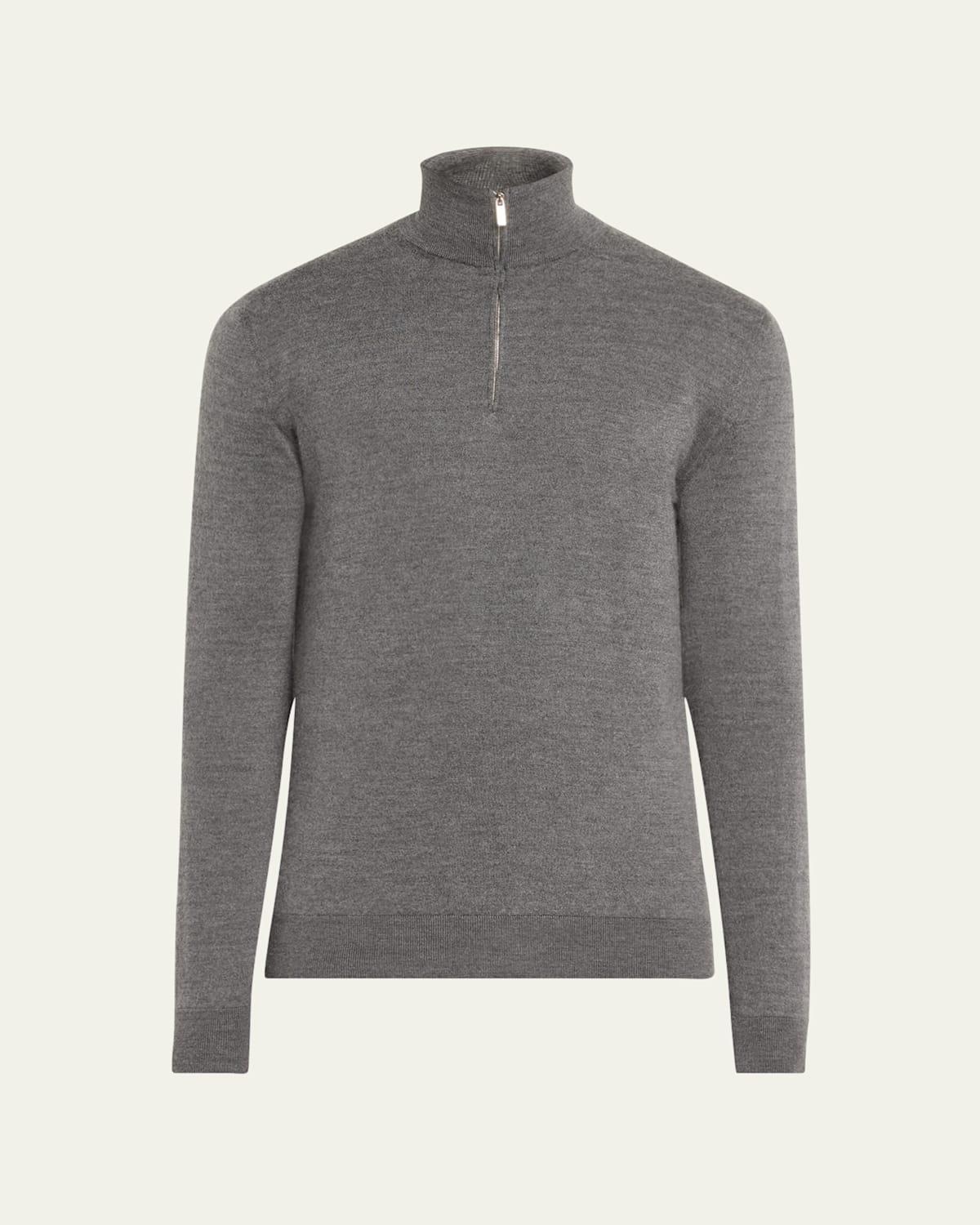 Mens Cashmere Pique Half-Zip Sweater Product Image