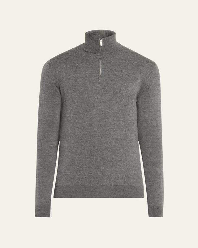 Mens Cashmere Pique Half-Zip Sweater Product Image