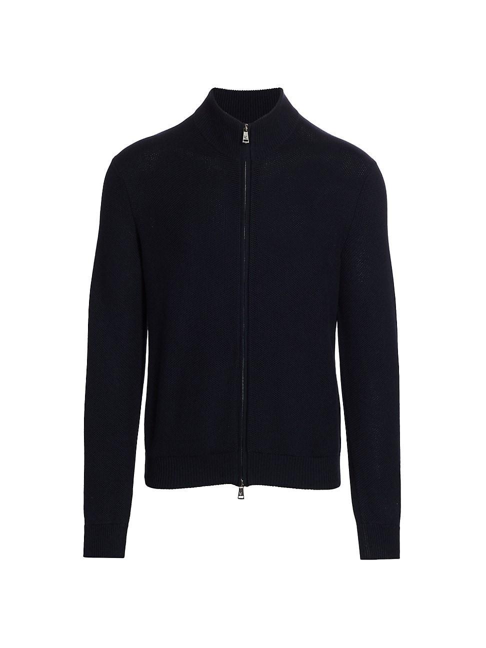 Mens Textured Full-Zip Mockneck Sweater Product Image