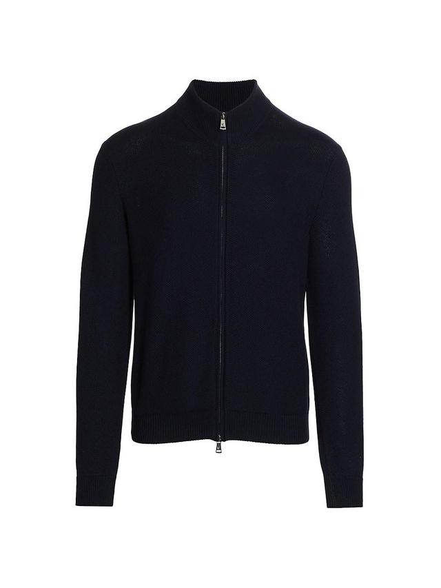 Mens Textured Full-Zip Mockneck Sweater Product Image