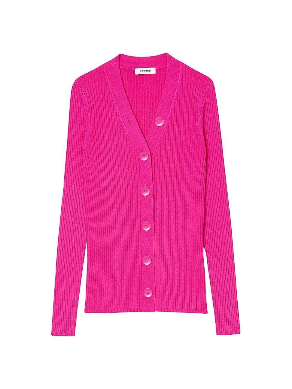 sandro Gabrielle V-Neck Ribbed Cardigan product image