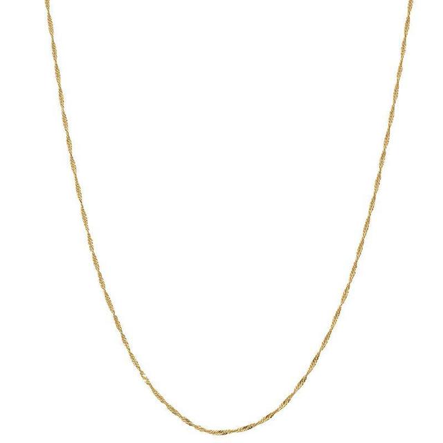 Gold Tone 24 Singapore Chain Necklace, Womens Product Image