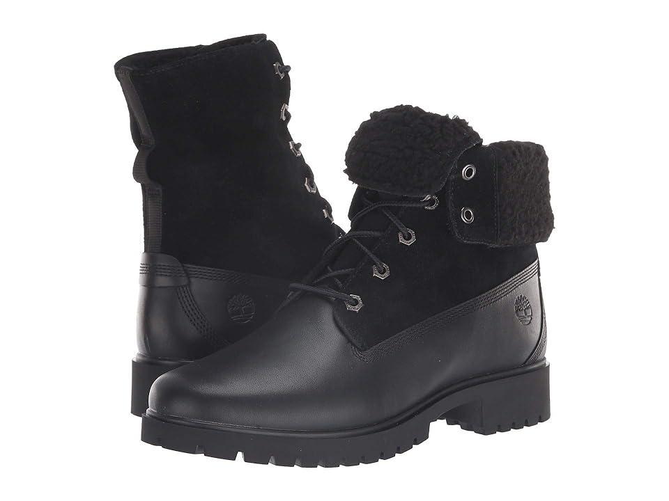 Timberland Jayne Waterproof Teddy Fleece Fold Down Full Grain) Women's Lace-up Boots Product Image