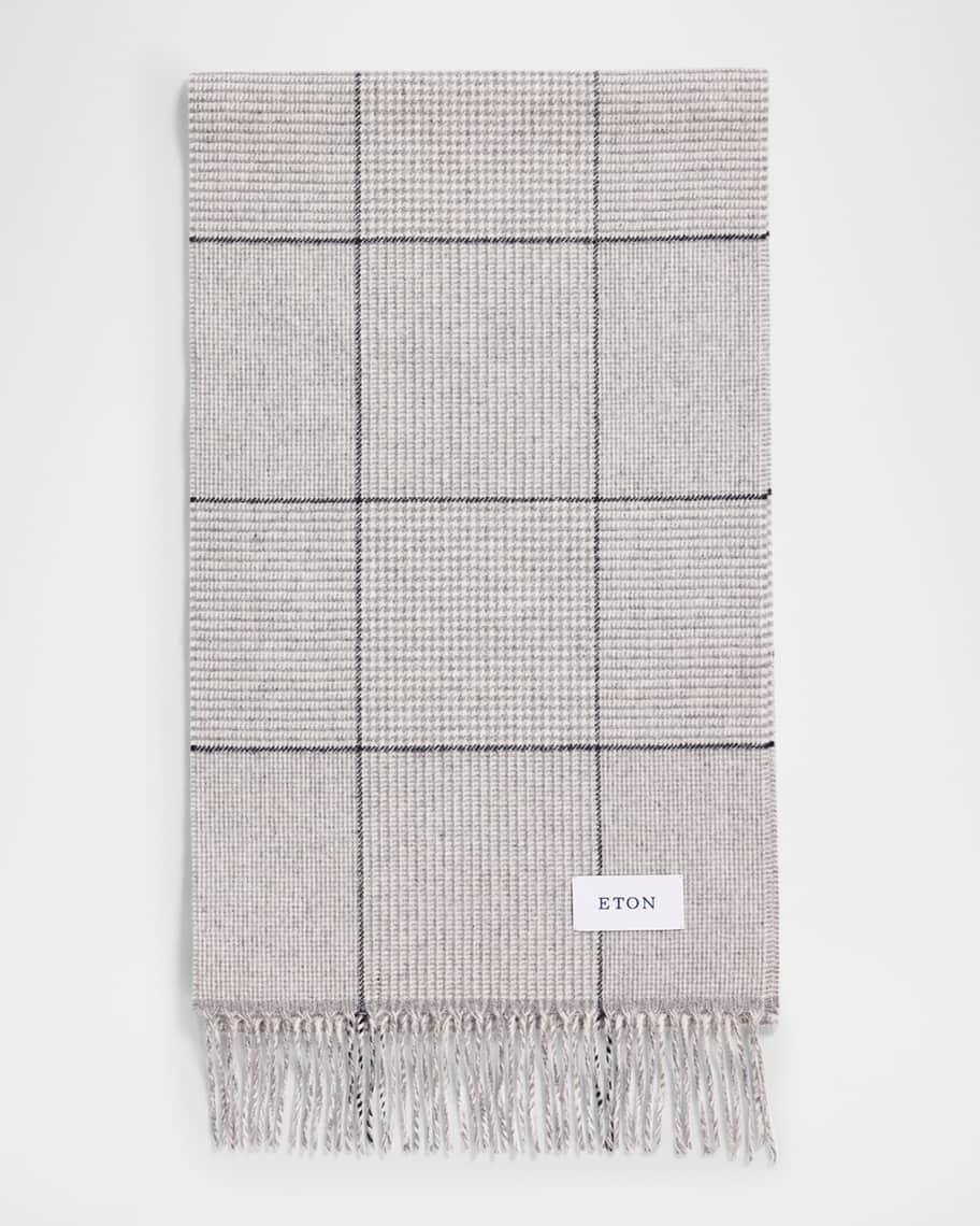 Men's Merino Wool Check Scarf Product Image