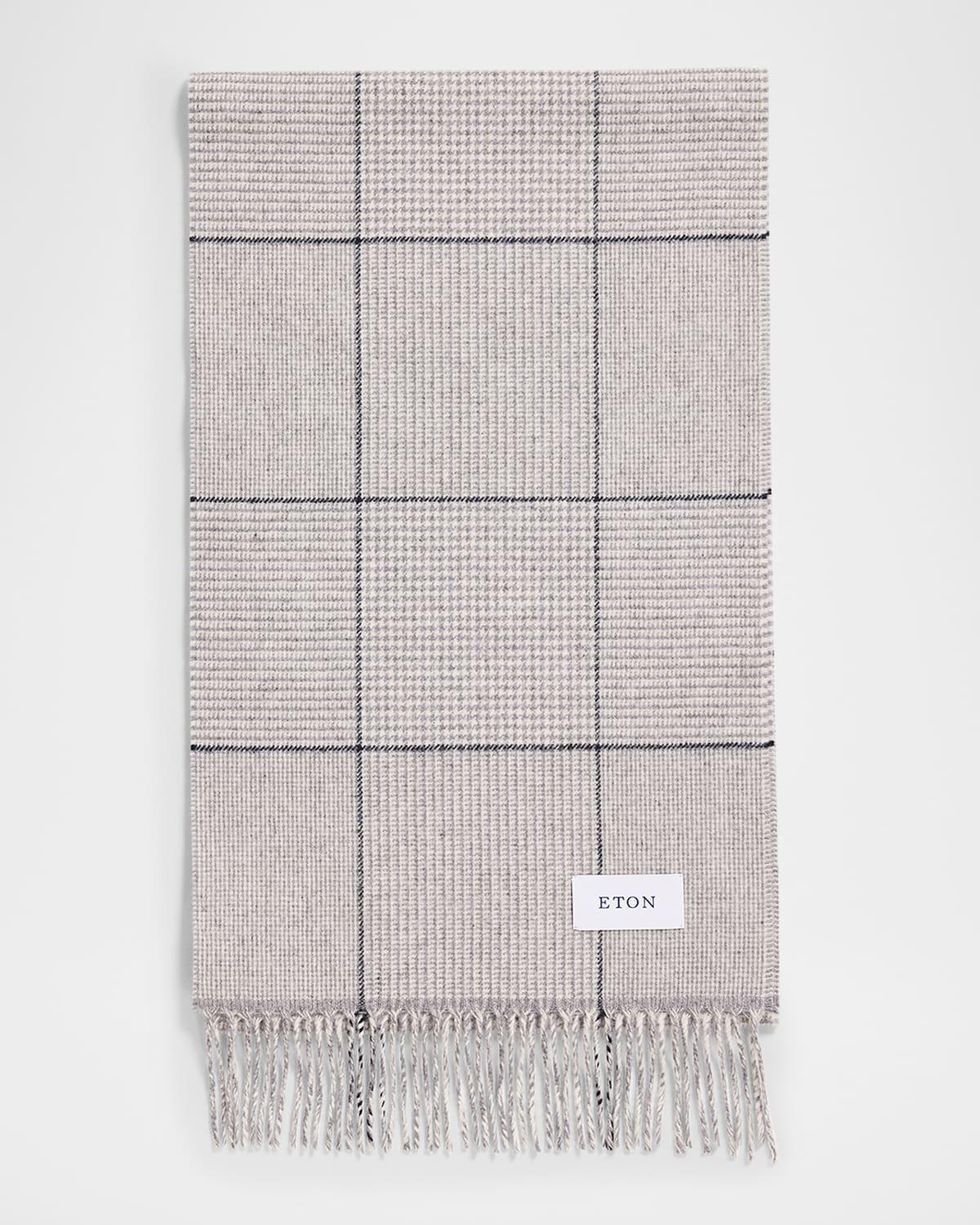 Men's Merino Wool Check Scarf Product Image