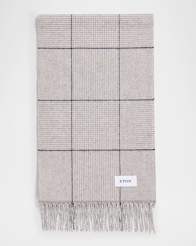 Mens Merino Wool Check Scarf Product Image