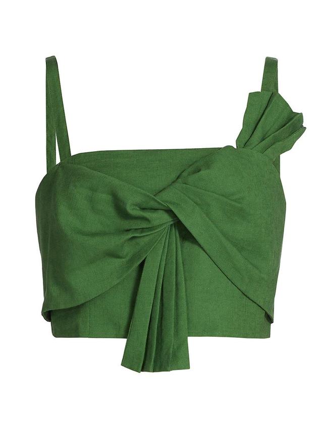 Green Front Bow Top, GREEN / XS Product Image