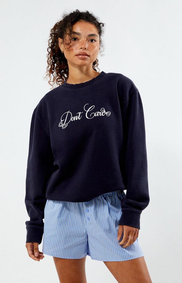 Women's Don't Care Crew Neck Sweatshirt Product Image