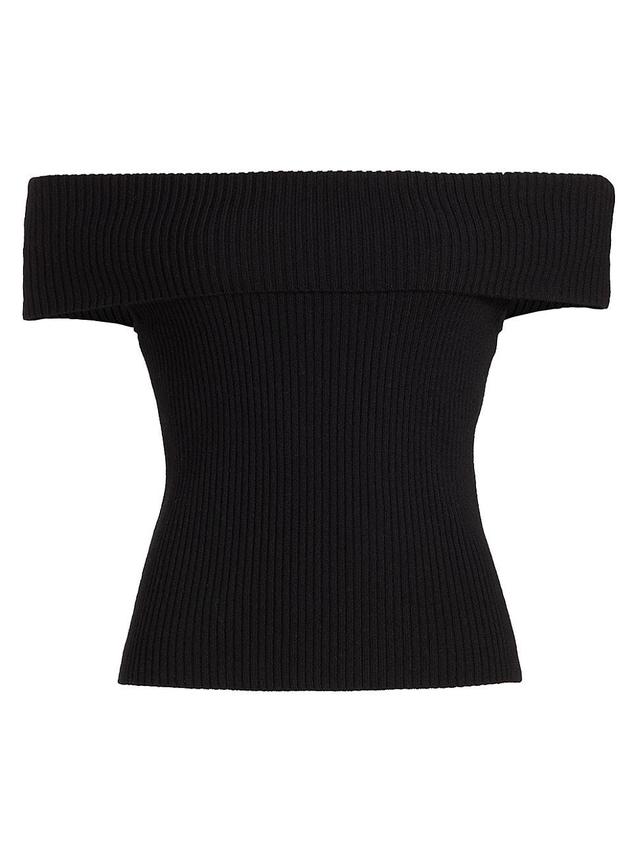 Womens Mindy Rib-Knit Off-The-Shoulder Top Product Image