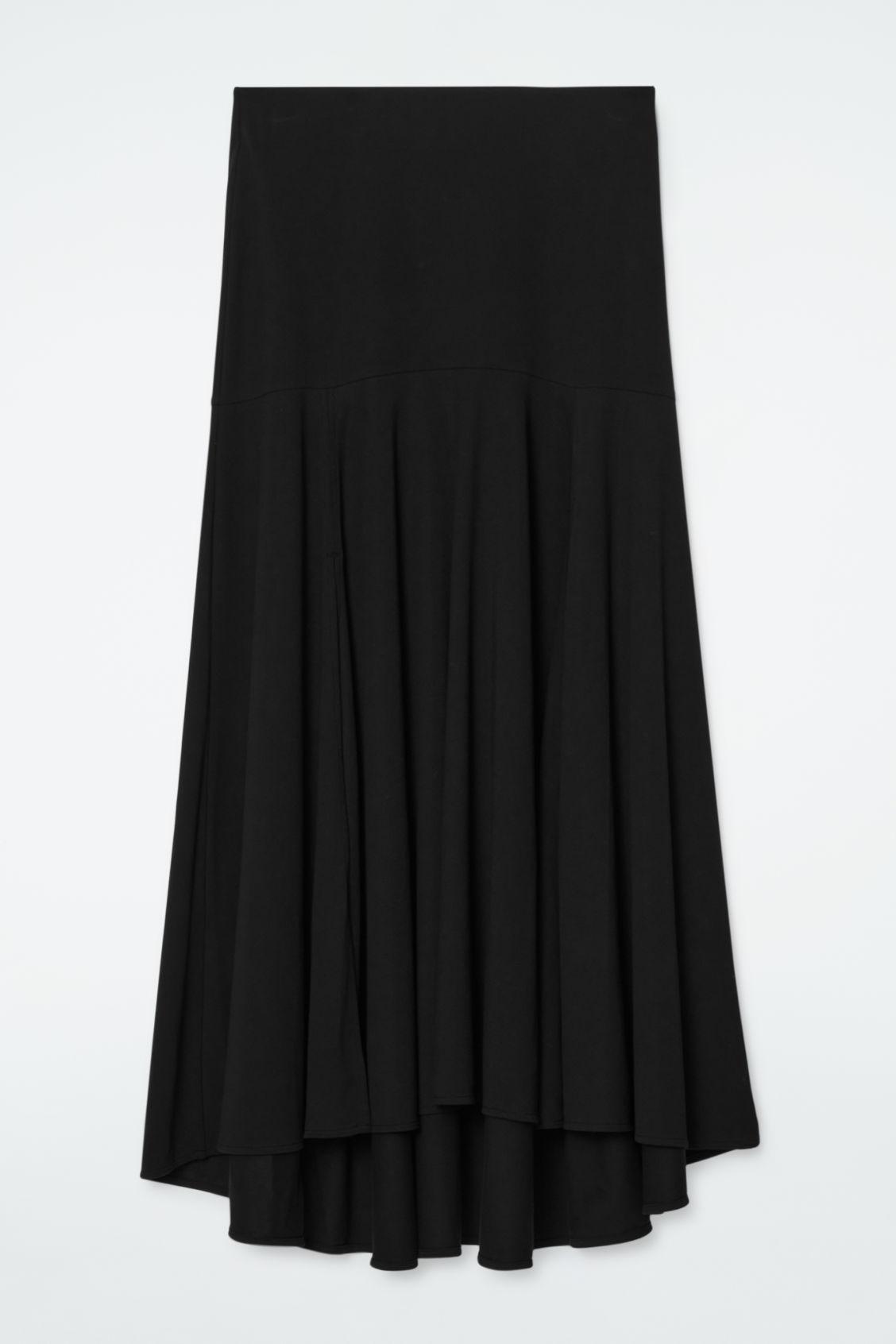 FLARED ASYMMETRIC MIDI SKIRT Product Image