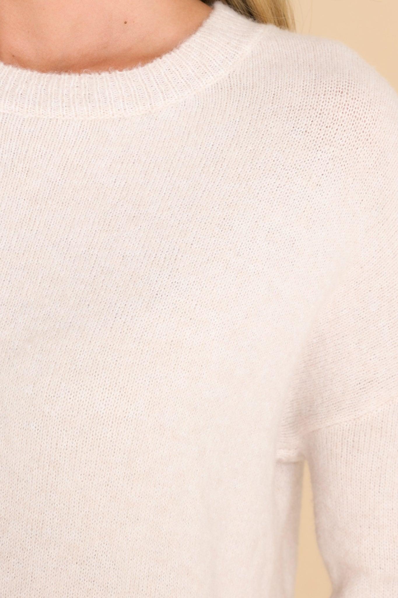 Stay Cozy Oatmeal Sweater Taupe Product Image