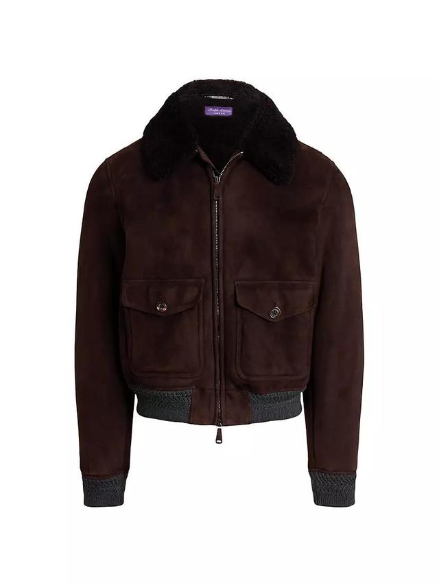 Welles Straight Shearling Bomber Jacket Product Image