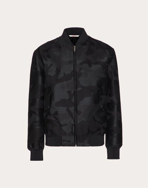 COTTON BLEND BOMBER JACKET WITH ALL-OVER CAMOUNOIR PATTERN Product Image