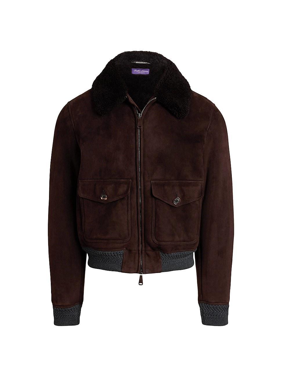 Mens Welles Straight Shearling Bomber Jacket Product Image