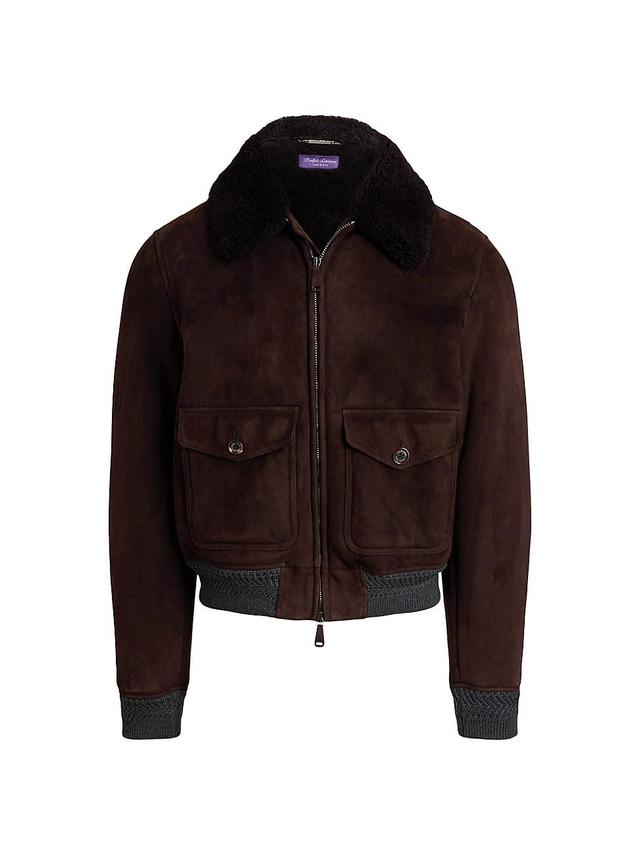 Mens Welles Straight Shearling Bomber Jacket Product Image