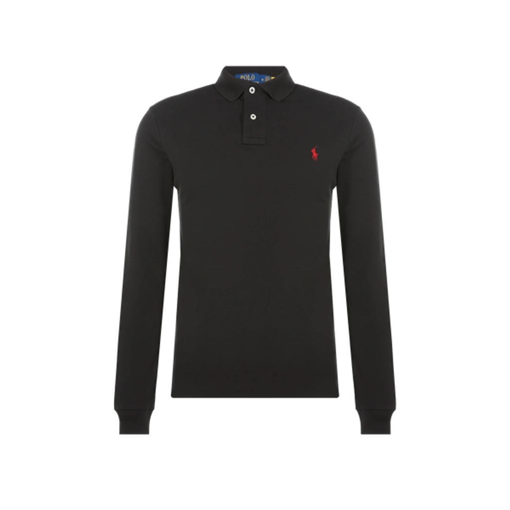 Classic Fit Mesh Long-sleeve Polo Shirt In Polo Black/c3870 Product Image