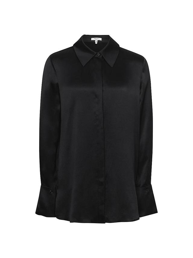 Womens Haley Silk Button-Front Shirt Product Image