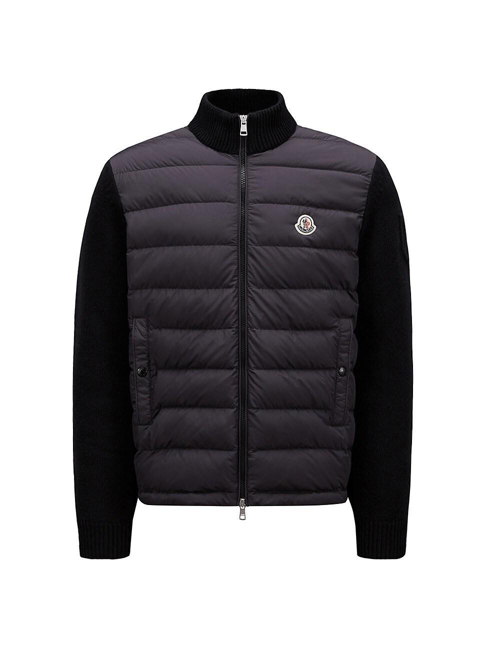 Moncler Quilted Down Mixed Media Cardigan Product Image