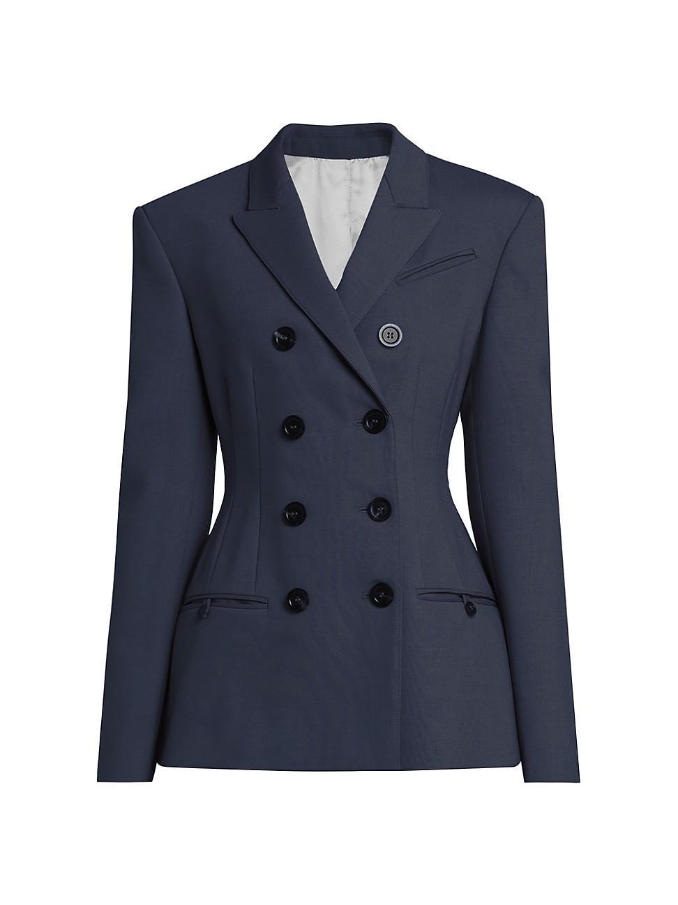 Womens Seamed Double-Breasted Blazer Product Image