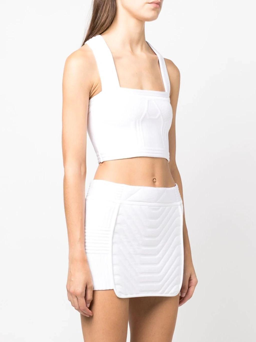 White Padded Panel Mini Skirt Product Image