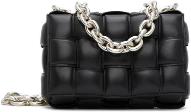 BOTTEGA VENETA Black Padded Chain Cassette Bag In 1229 Black/silver Product Image