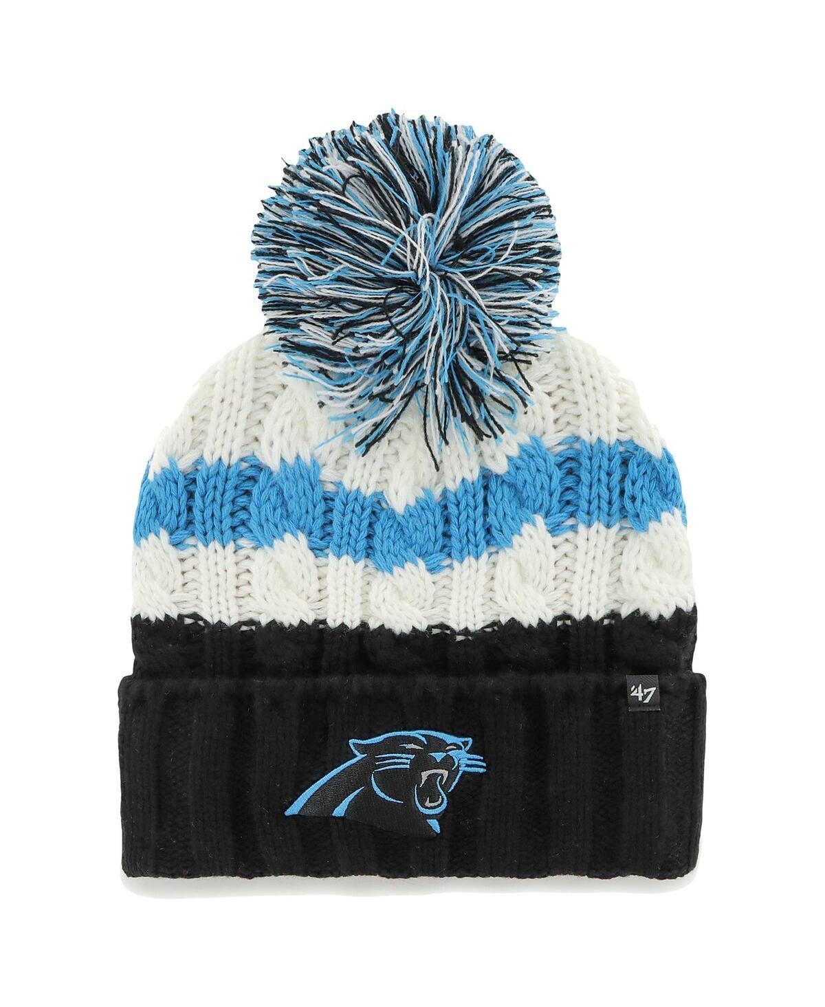 Womens 47 Brand White Carolina Panthers Ashfield Cuffed Knit Hat with Pom Product Image