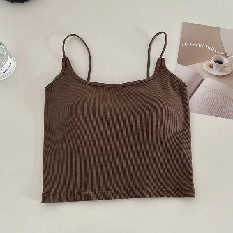 Plain Padded Crop Cami Top Product Image