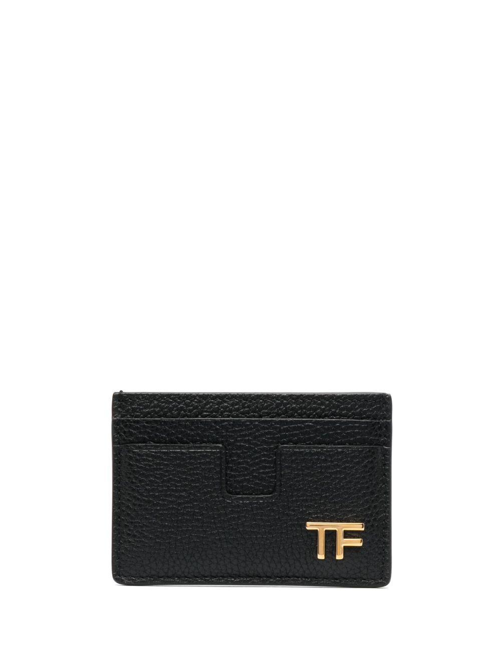 TOM FORD Logo-plaque Leather Cardholder In Black Product Image