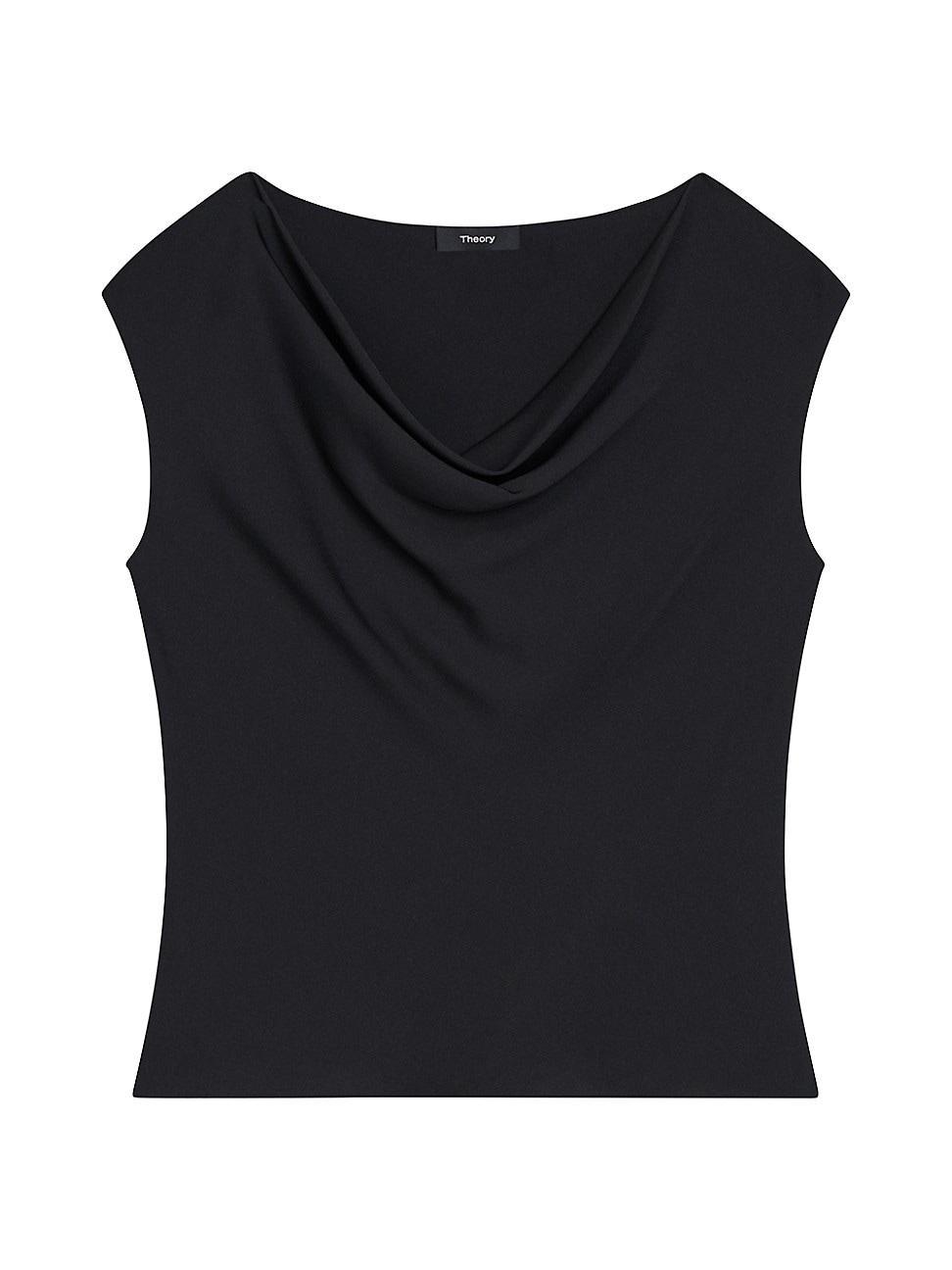 Theory Cowl Neck Top in Silk Georgette  female Product Image