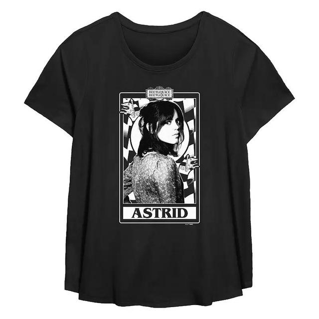 Plus Size Beetlejuice 2 Astrid Card Flowy Graphic Tee, Womens Product Image