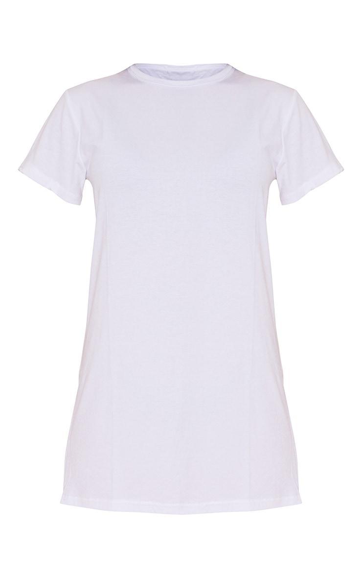 Basic White Short Sleeve T Shirt Dress Product Image