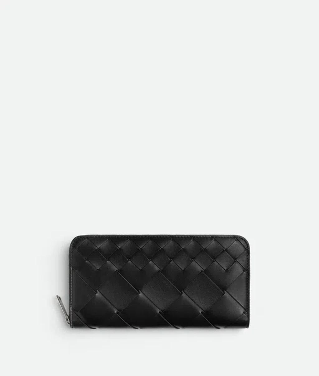 Intrecciato Zip Around Wallet In Black Product Image