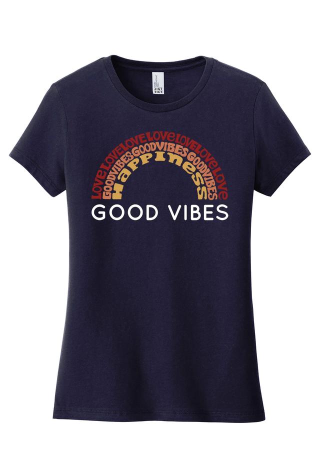 LA Pop Art Women's Word Art Good Vibes Graphic Tee Product Image