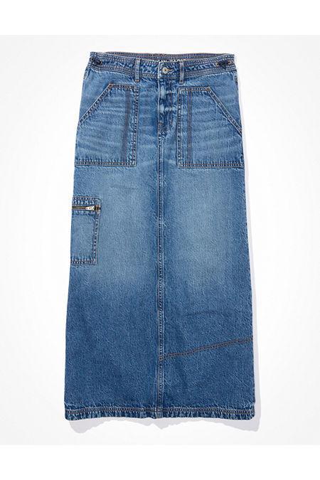 AE Low-Rise Denim Maxi Skirt Women's product image