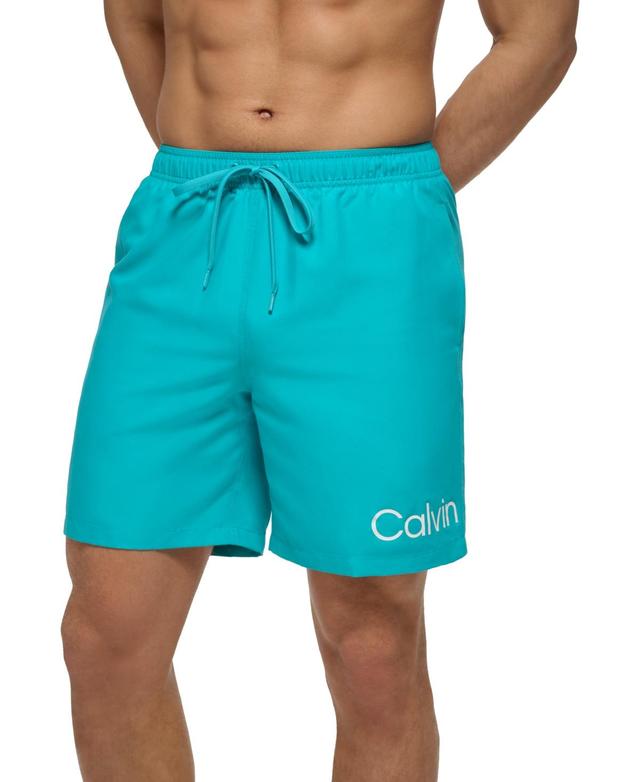 Calvin Klein Mens Logo 7 Volley Swim Trunks, Created for Macys Product Image