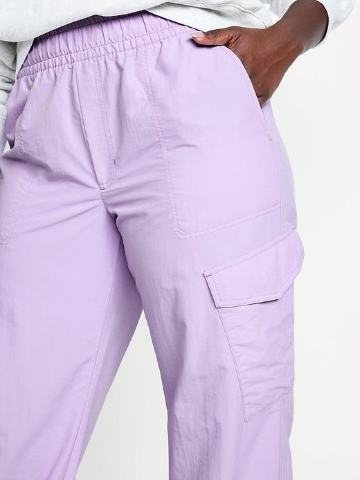 High-Waisted Ankle-Zip Cargo Joggers Product Image