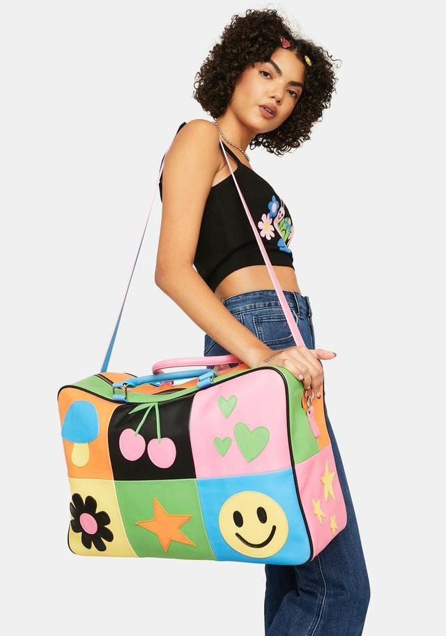 Delia's Retro Patchwork Weekender Bag - Rainbow Product Image