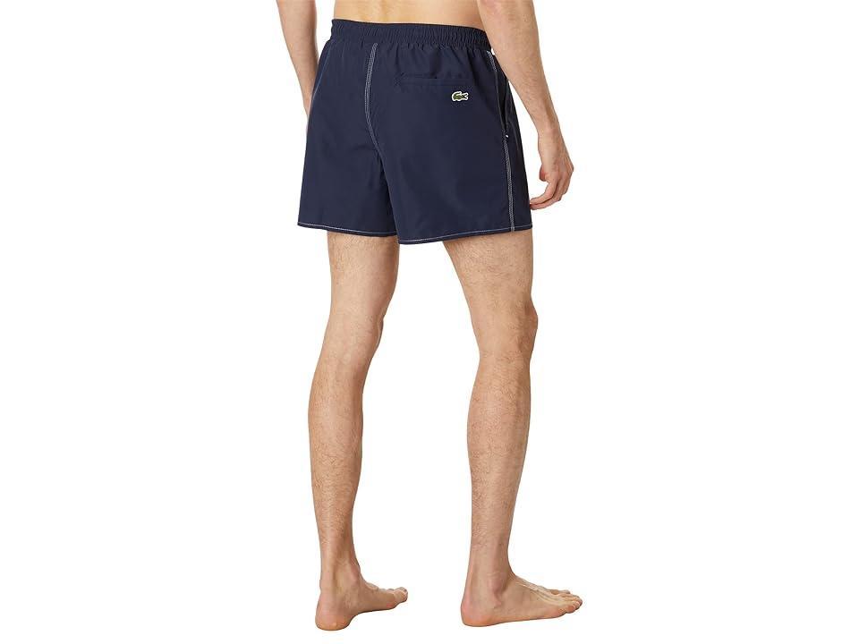 Lacoste Logo Print Cotton Swim Trunks Product Image