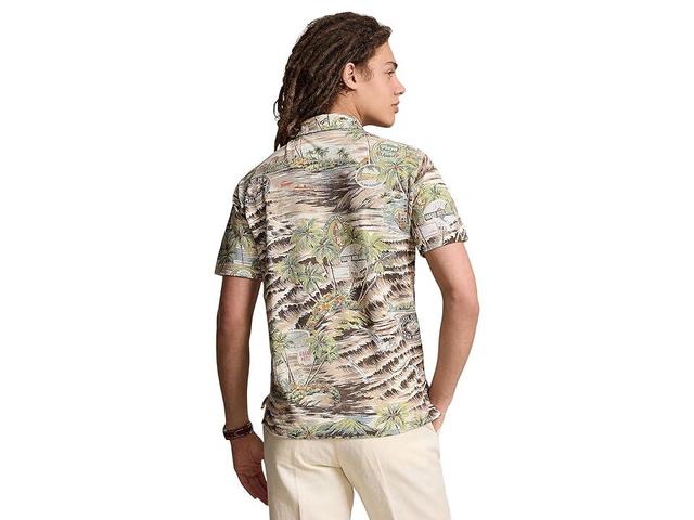 Polo Ralph Lauren Classic Fit Beach-Print Mesh Polo Shirt (Playa De Havana) Men's Short Sleeve Knit Product Image