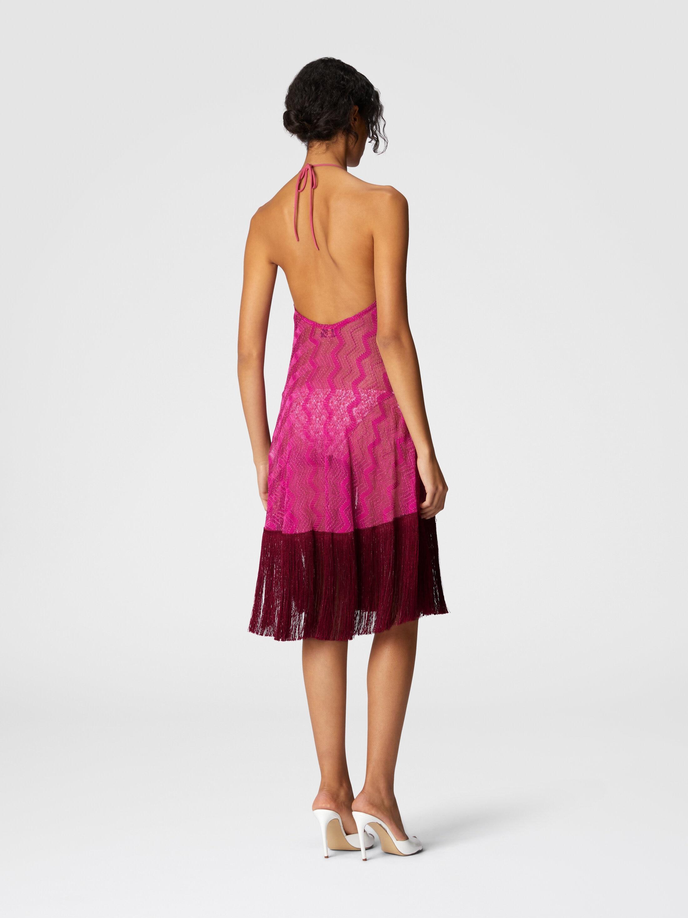 Cover-up dress in zig zag lamé viscose with fringes Product Image