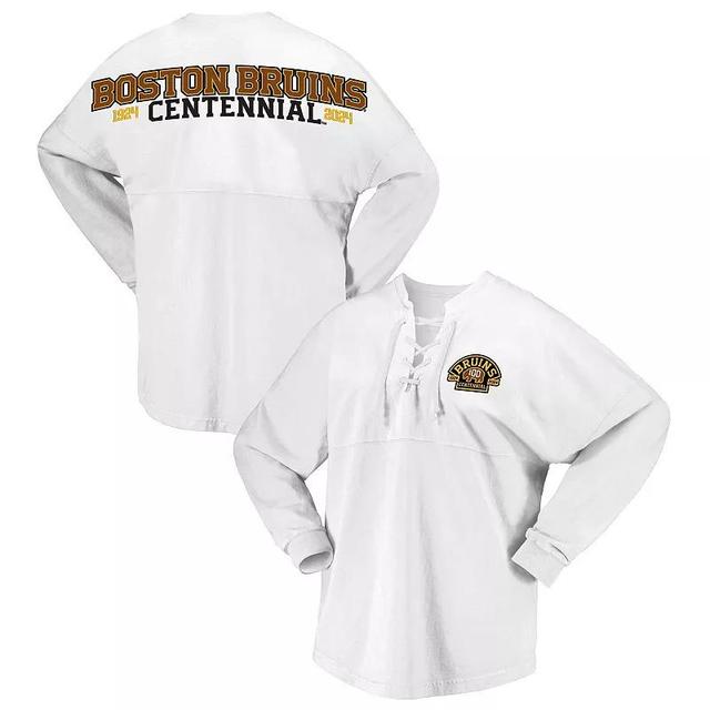 Womens Fanatics Branded Boston Bruins 100th Anniversary Spirit Jersey T-Shirt Product Image