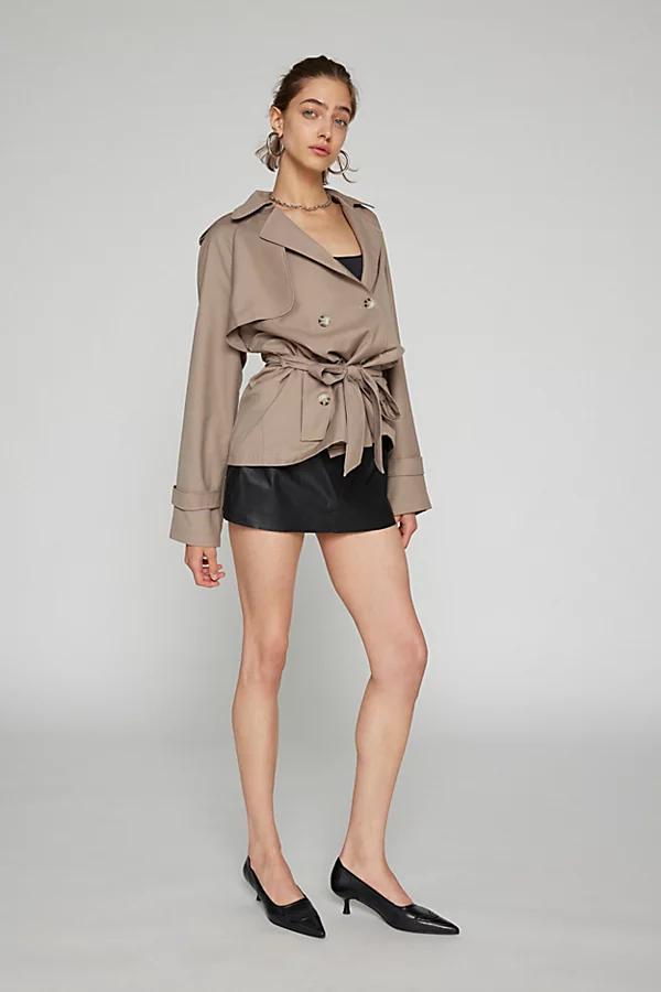 Lioness Cropped Trencherous Coat Jacket Womens at Urban Outfitters Product Image