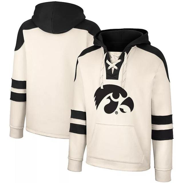 Mens Colosseum Cream Iowa Hawkeyes Lace-Up 4.0 Vintage Pullover Hoodie Product Image