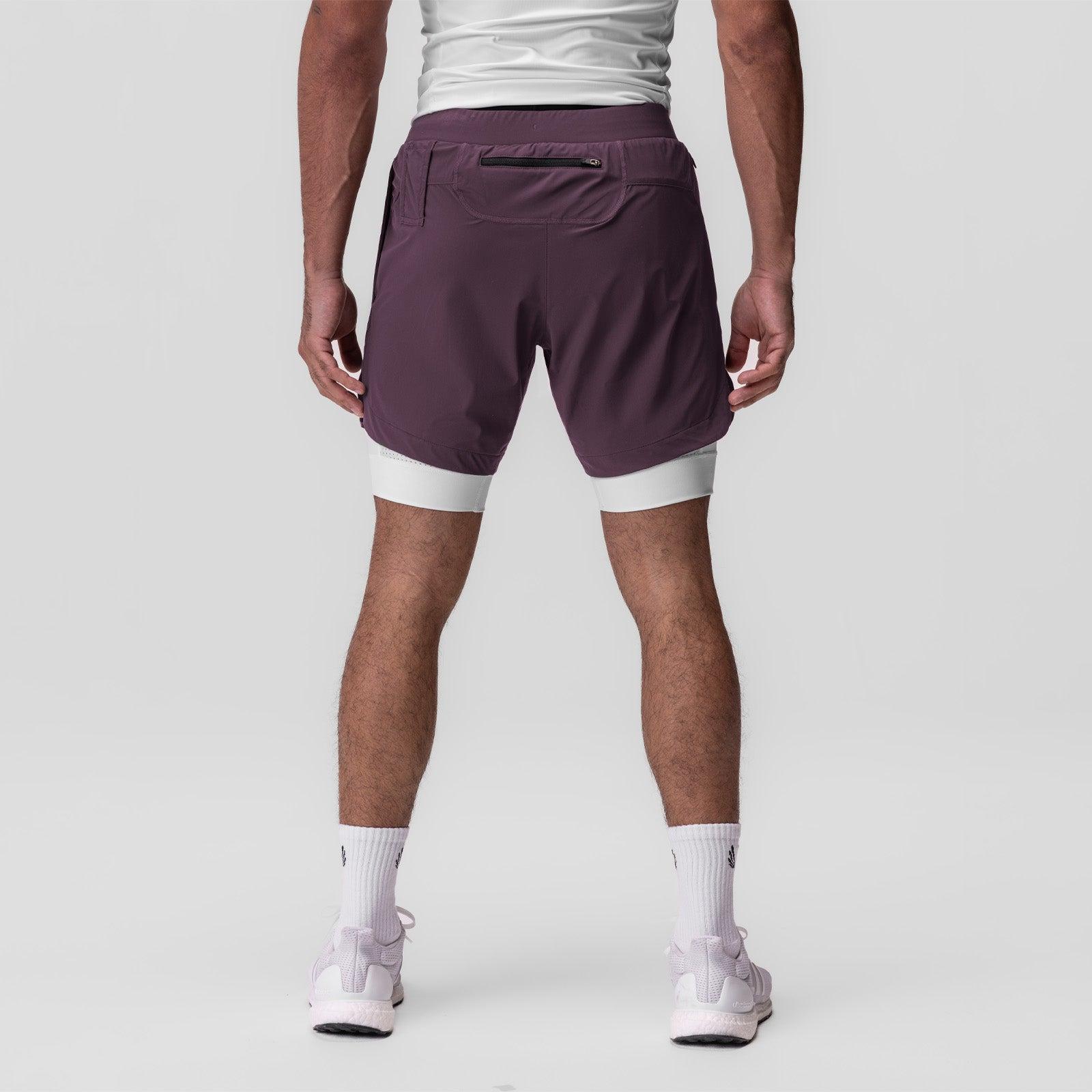 0866. Tetra-Lite™ 7" Liner Short - Deep Purple "Cyber"/White Product Image